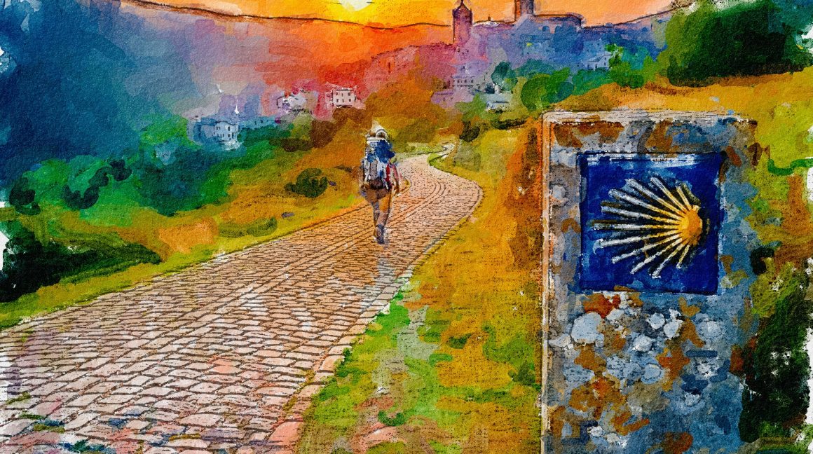 Camino de Santiago del Sureste, etapa 2 de Corvera a Murcia, entre huertas murcianas y vistas a la sierra.