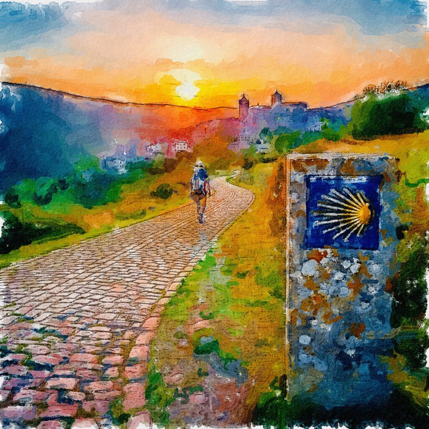 Camino de Santiago del Sureste, etapa 2 de Corvera a Murcia, entre huertas murcianas y vistas a la sierra.