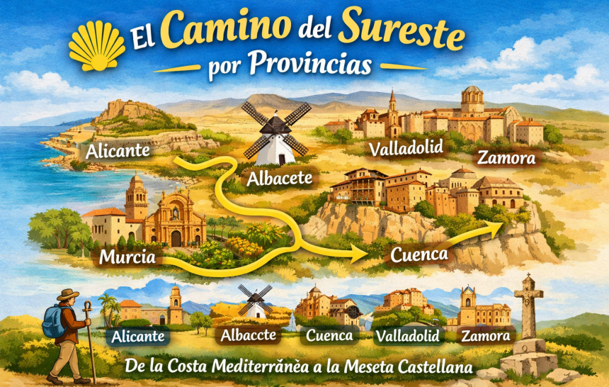 El camino del sureste por provincias